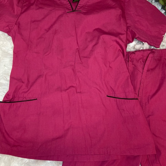 Medical Scrub Uniform Set | Pink | Size: Small - Picture 3 of 8